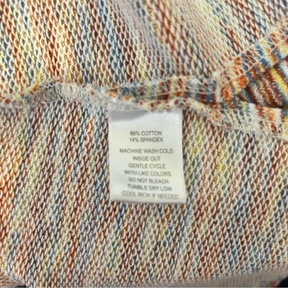 Soleillee Multi Color Knit Hoodie Long Sleeve V Neck Pullover Sweater 2X - Picture 5 of 5